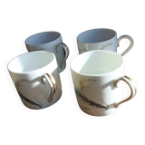 4 Limoges porcelain espresso cups by Fabrique Royale Limoges