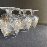6 verres à cognac – cristal soufflé et taillé