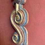 18th Century Italian Handcarved Polychrome Painted Pilaster Friezes, Set of 2