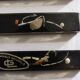 6 vintage knife holders, resin inclusion, shells.