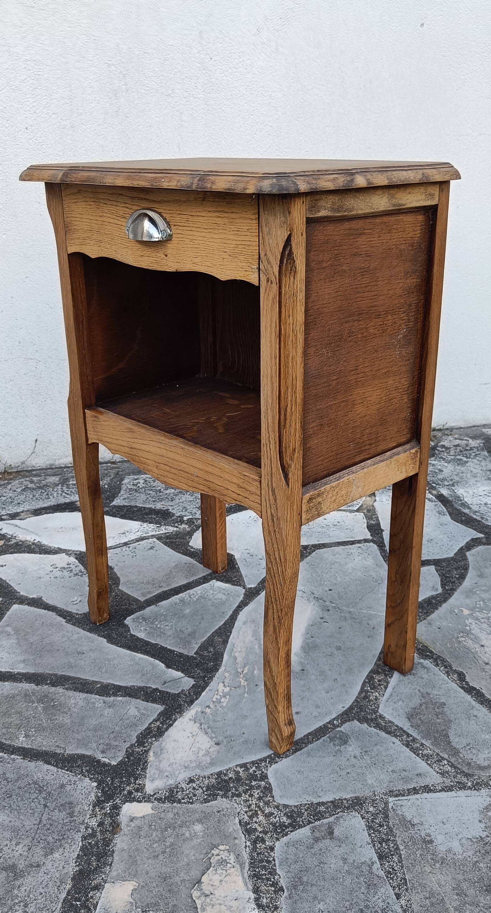 Vintage wooden bedside table