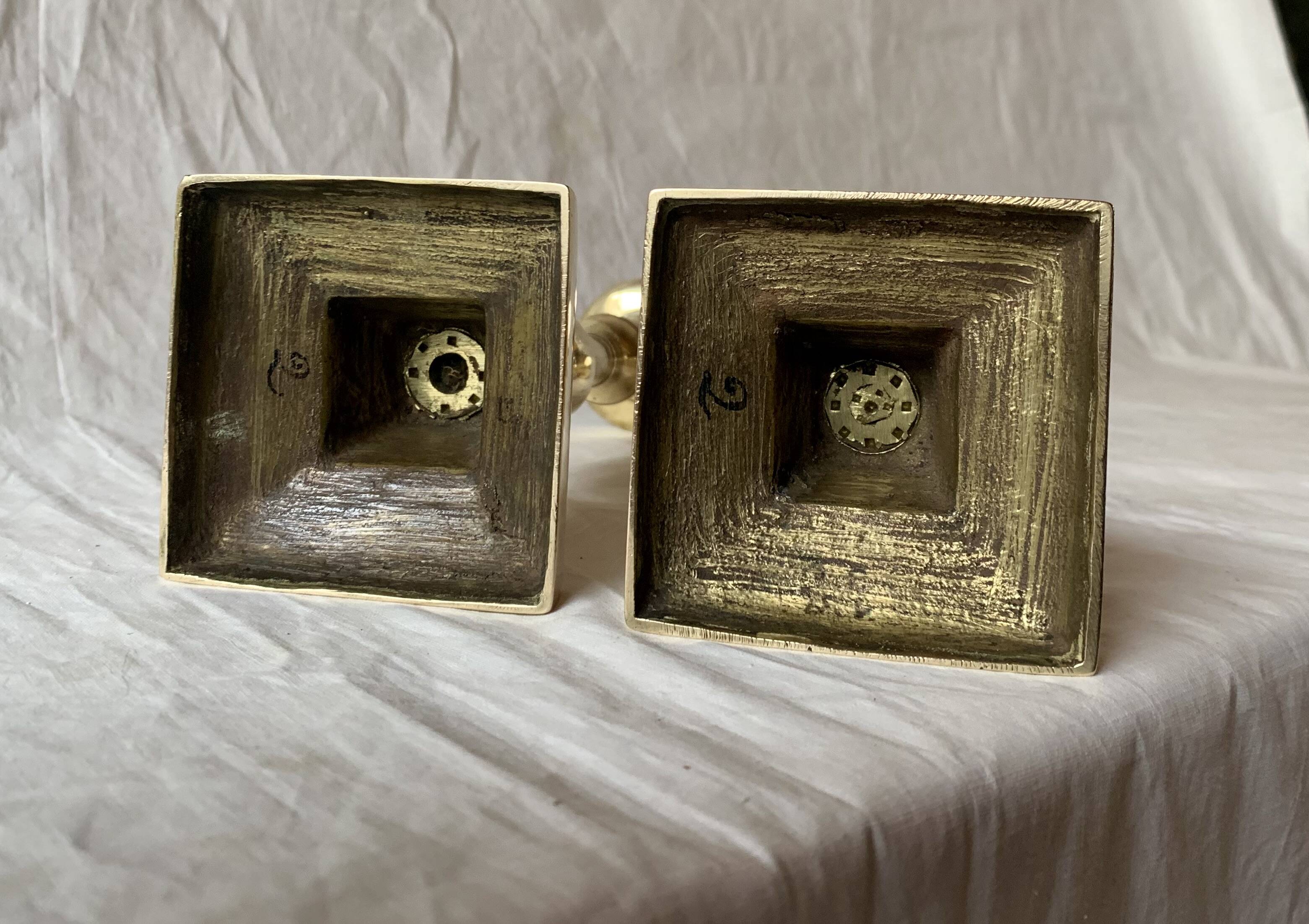 Pair of antique brass candlesticks