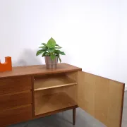 Vintage teak cabinet from the 1960s, sideboard with 3 drawers and a door.