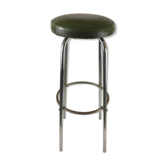 Metal bar stool and skaï