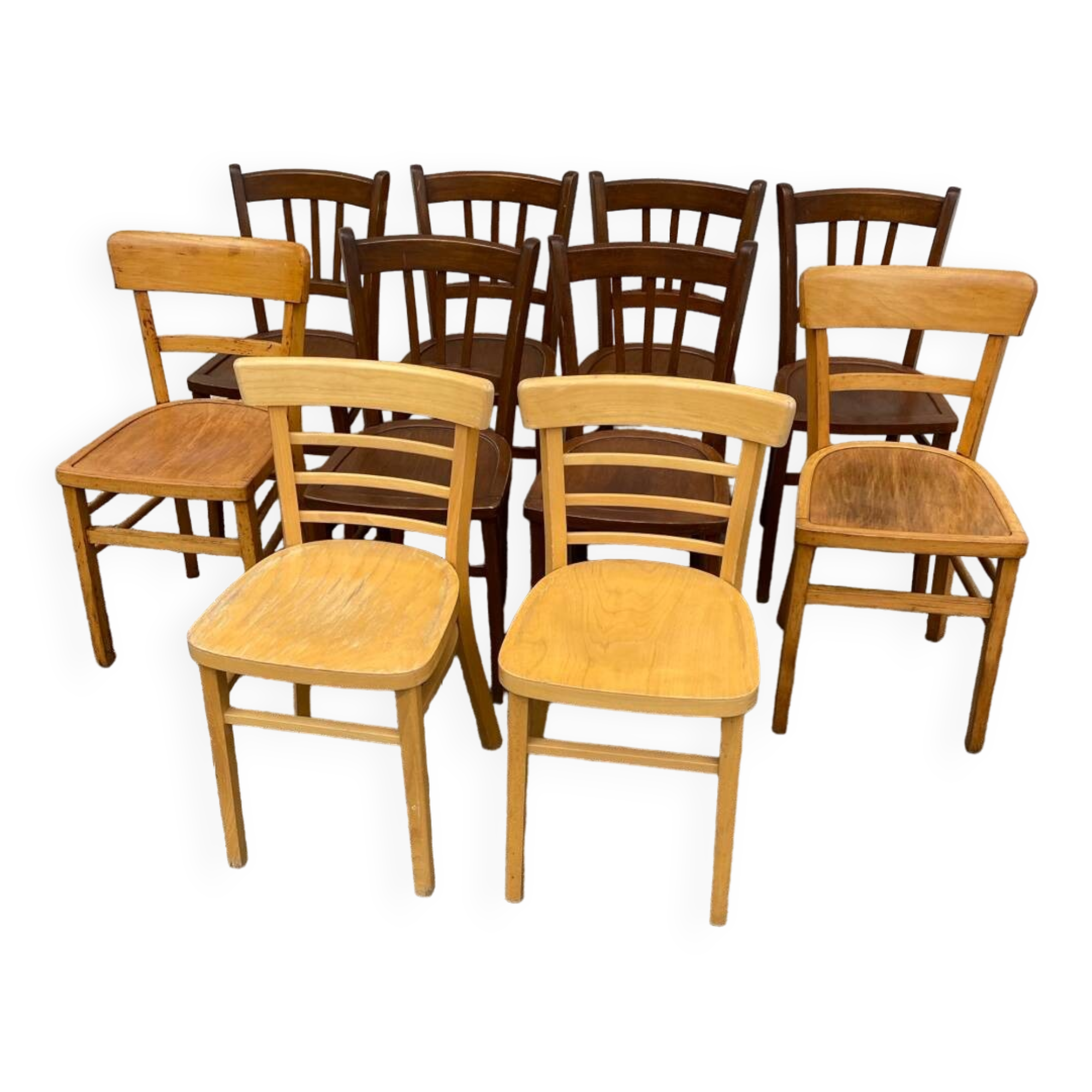 Set of 10 bistro chairs