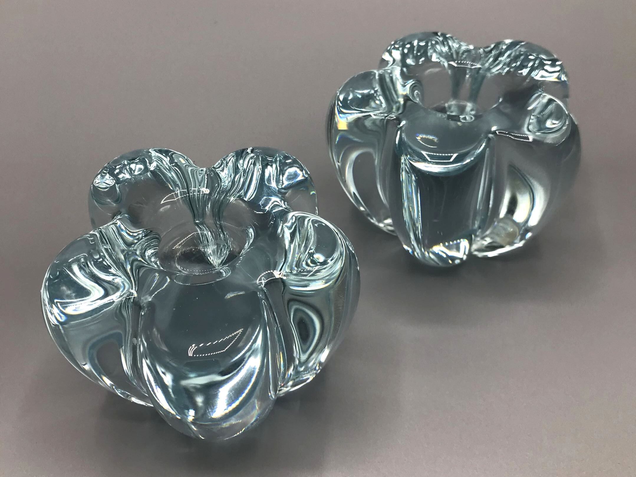 Pair of Daum candlesticks