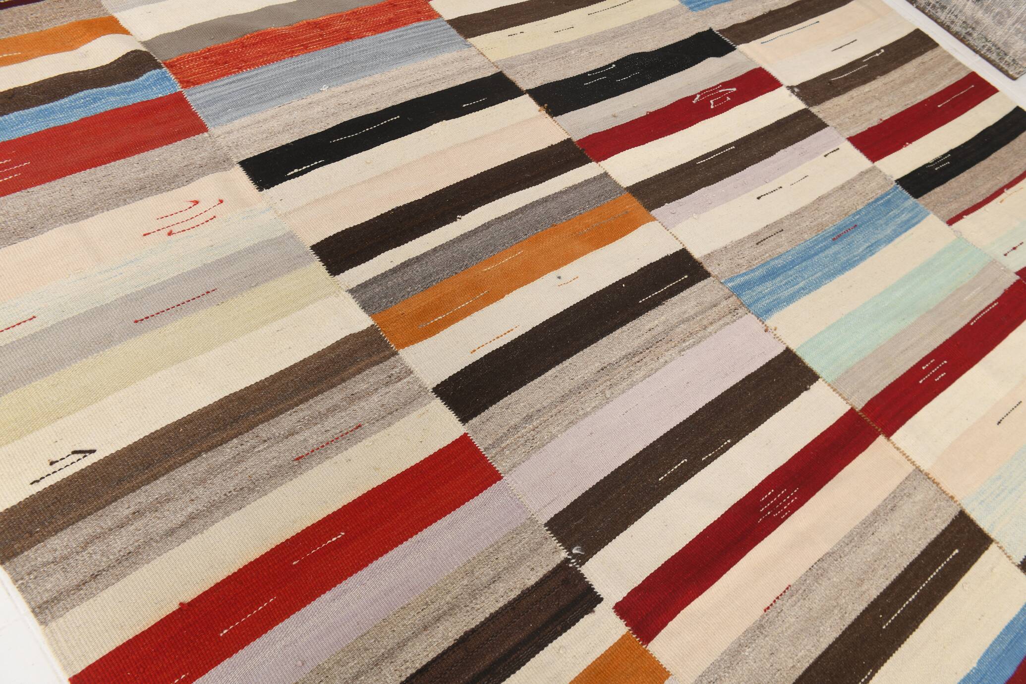 Mid Century Modern Multicolor Kilim Rug, 272x367Cm
