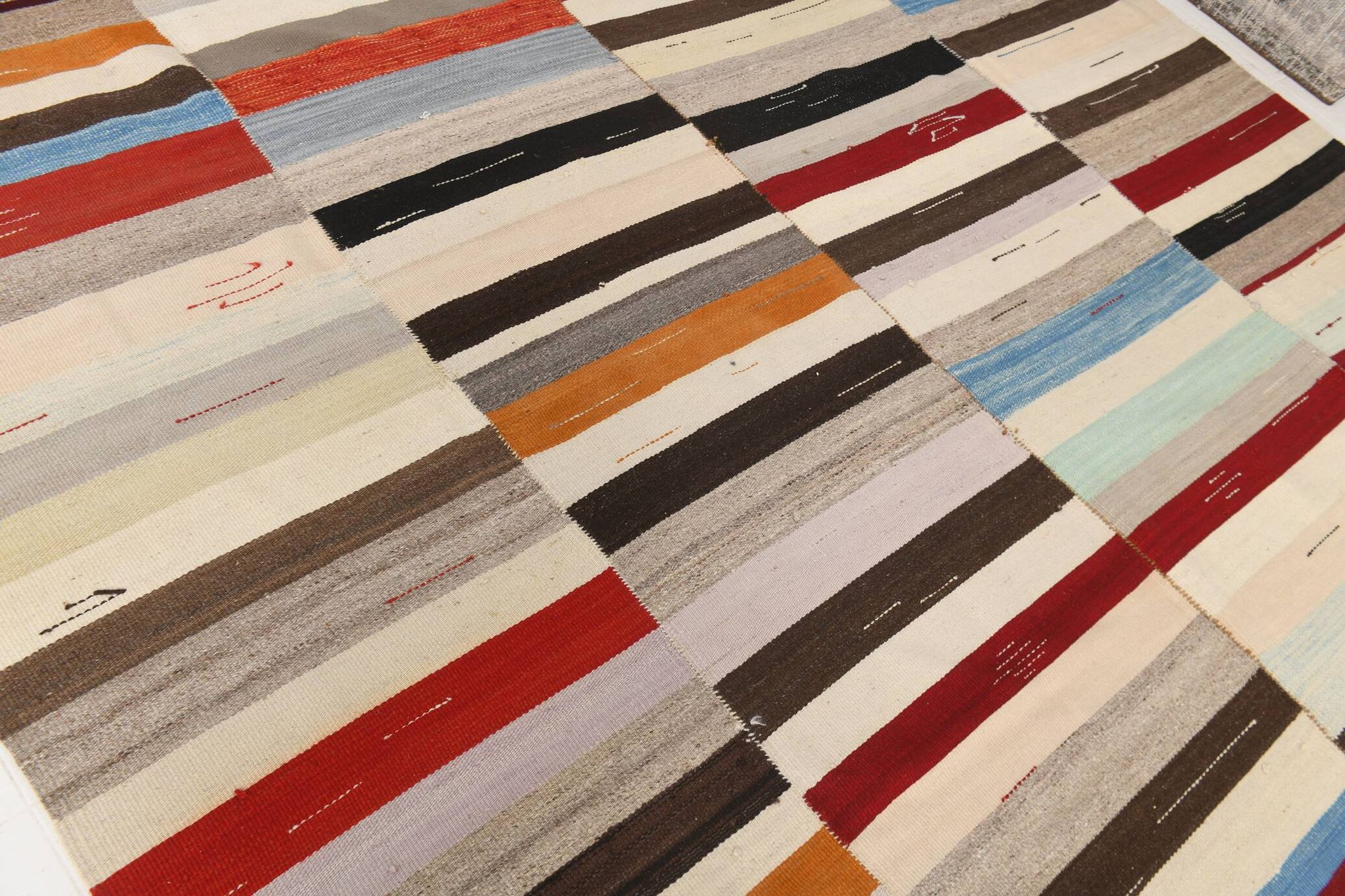 Mid Century Modern Multicolor Kilim Rug, 272x367Cm