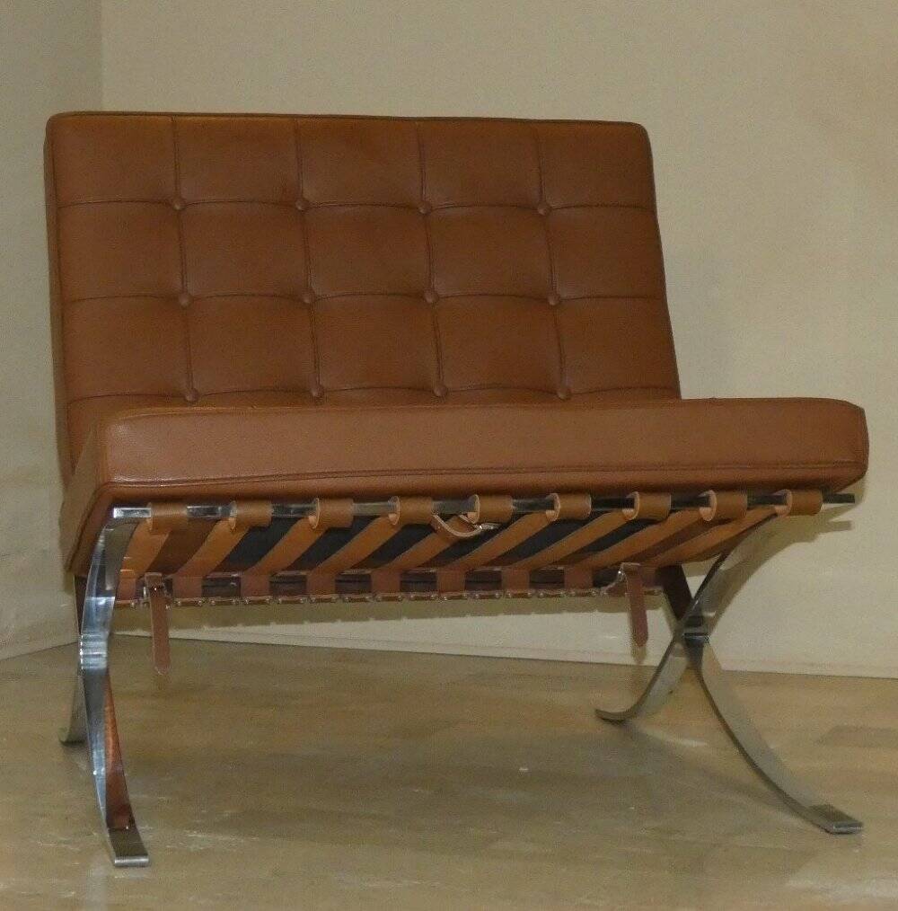 Sedia in acciaio e pelle nello stile di Knoll, anni '80