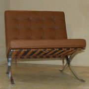 Steel and leather chair in the style of Knoll, 1980s.