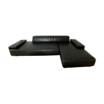 Moroso lowland black leather sofa