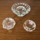 3 cut glass candle holders