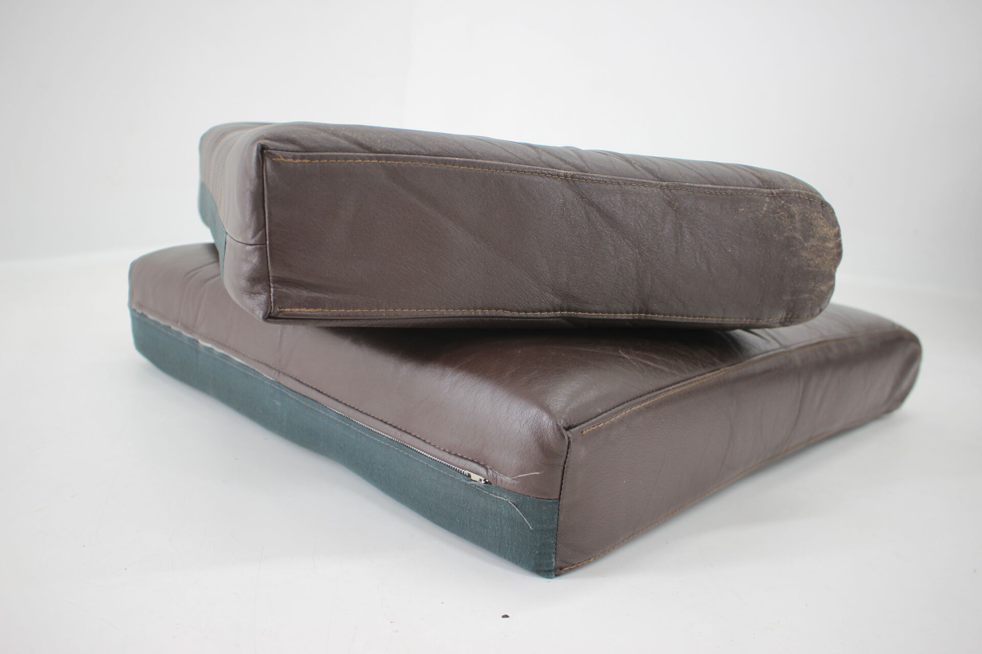 1970s Danish Brown Leather 2 Seater Sofa