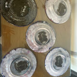 Set of 5 vintage Morvan ceramic plates