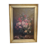 Oil on canvas bouquet of roses