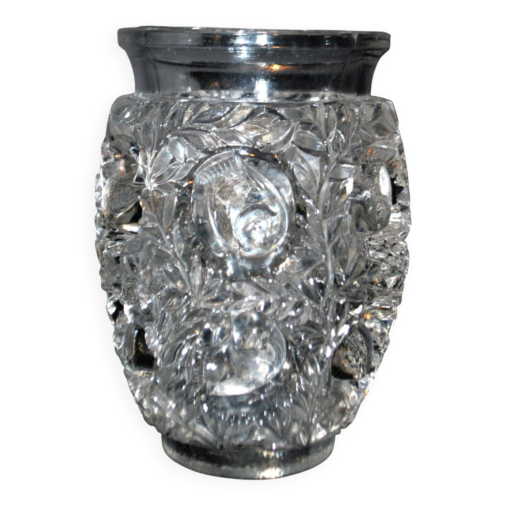 R. Lalique Art Deco vase Bagatelle bird sparrow unsigned 1939