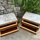 Paire de commodes ou chevets en Loupe de bois Époque XX eme siècle