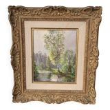 Painting Landscape of trees and stream " by Geo Duchesne