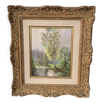 Painting Landscape of trees and stream " by Geo Duchesne
