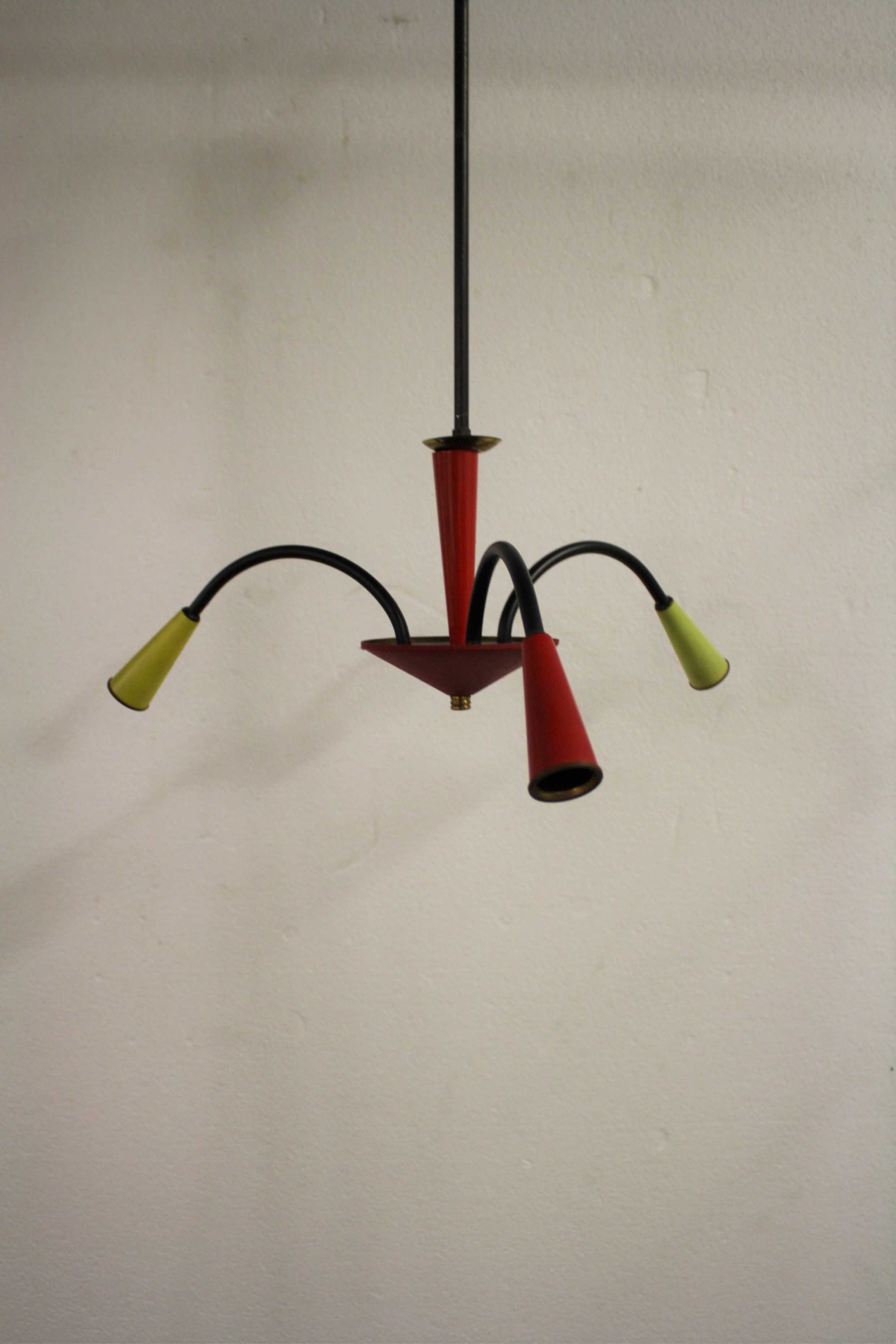 Vintage coloured spider chandelier 1950s