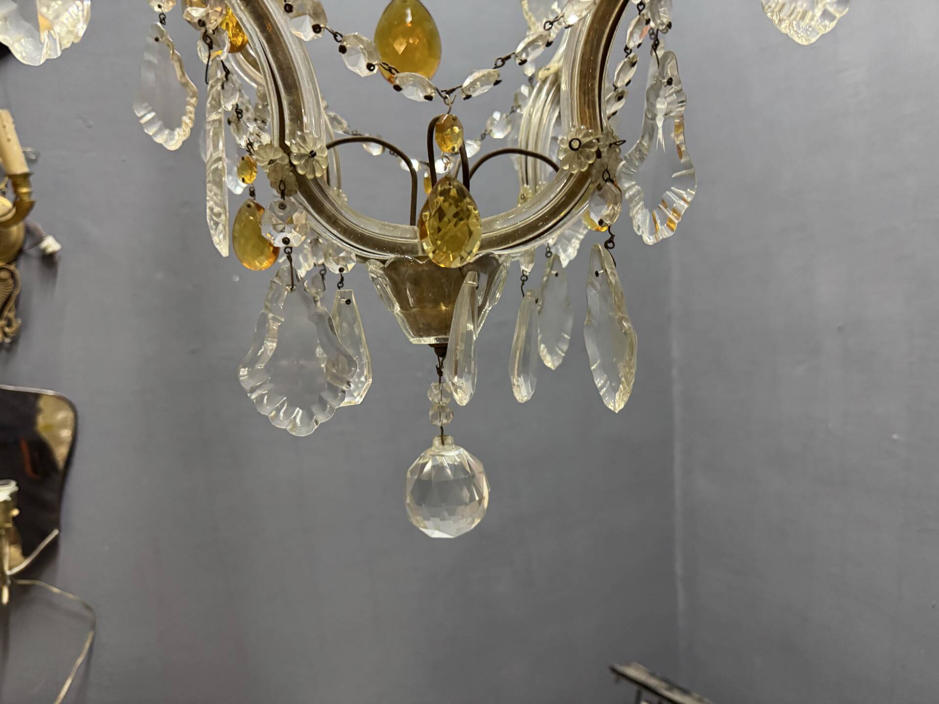 Crystal Italian Maria Teresa Light Pendant  1950’s 