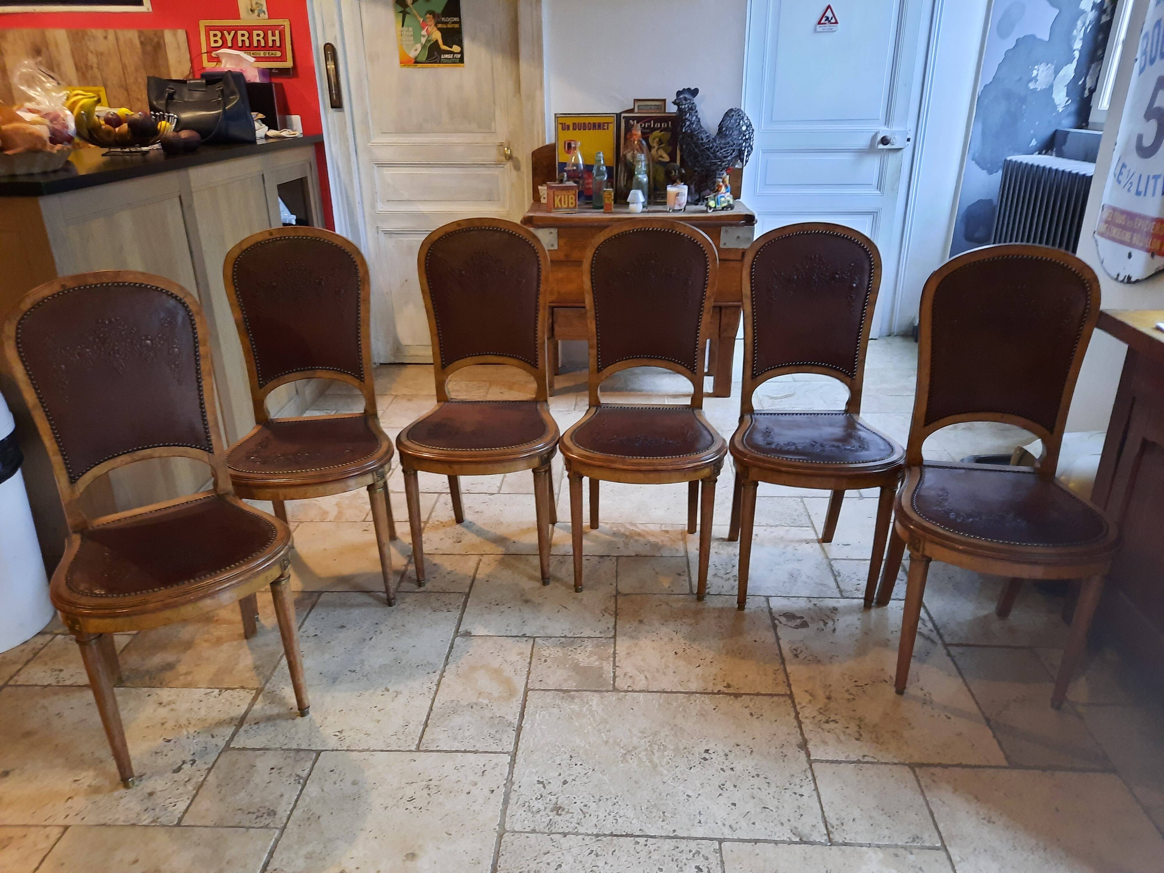 6 art deco chairs