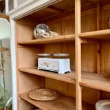 Large antique school wardrobe/bookshelf in solid pine – 1950