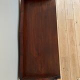 Bookcase vintage natural wood shelves open to three shelves