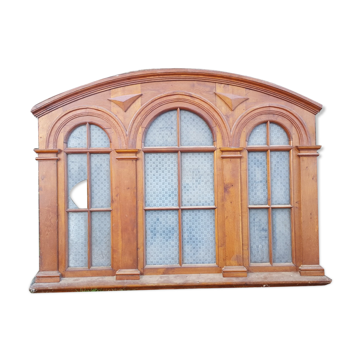 Séparation ancienne bois et vitre, fenêtre verre