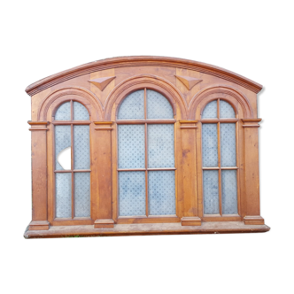 Old wood and glass separation, glass window