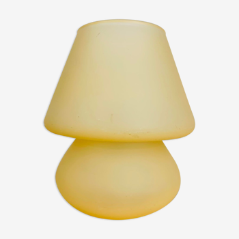 Lampe champignon verre jaune vintage