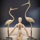 Duo ashy herons in brass