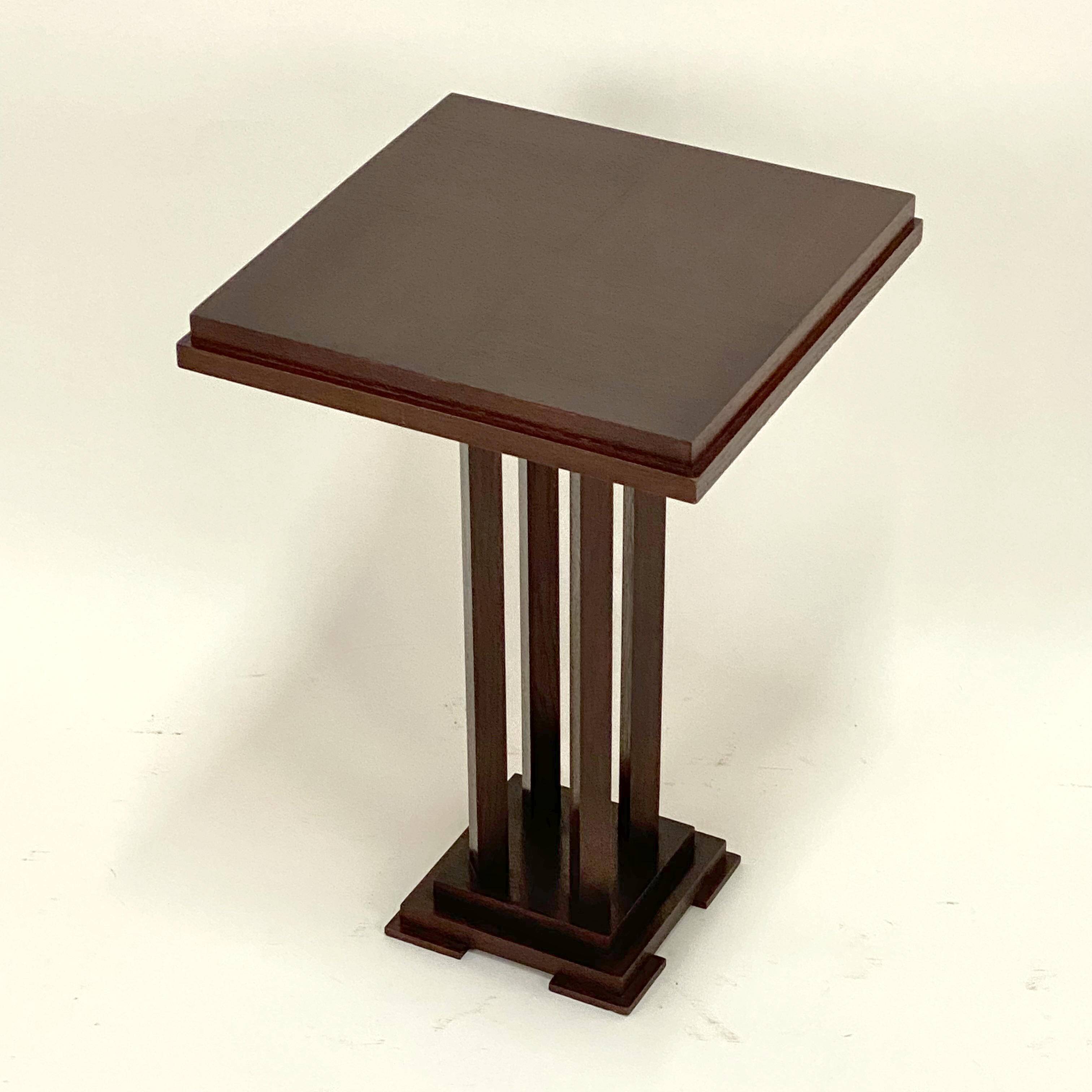 Antique - Square Guéridon Table - Art Deco Style - Oak