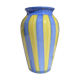 Vase rayé bleu et jaune