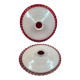 Ceiling lampshade, old opaline glass serrated 25.5 cm set of 2