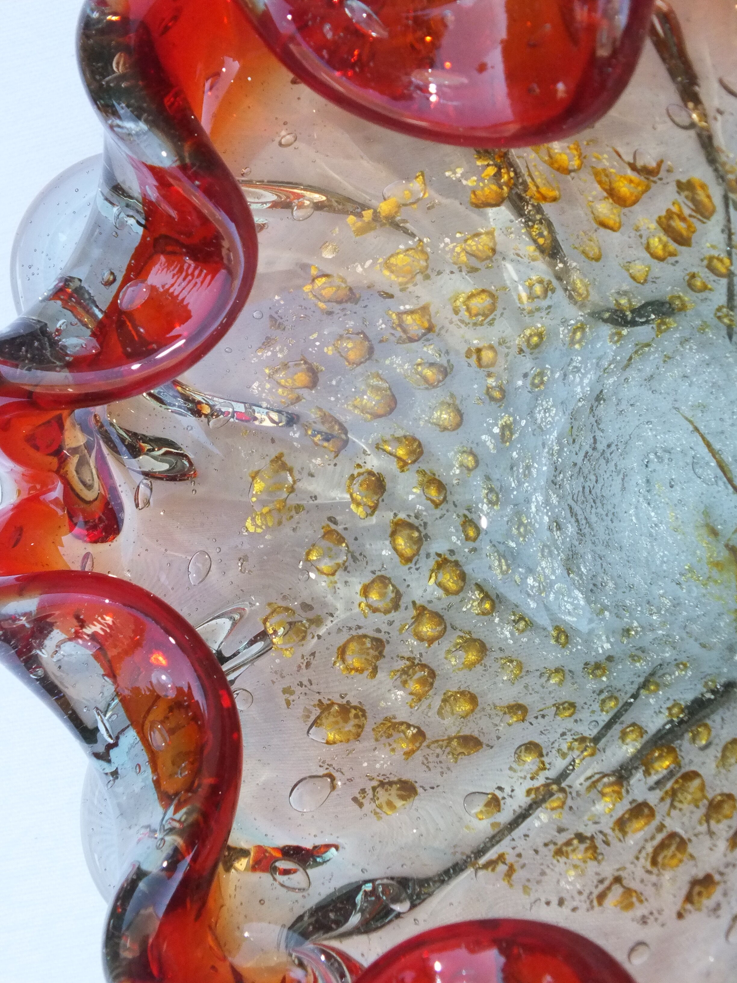 Vintage Murano glass ashtray with gold inclusions
