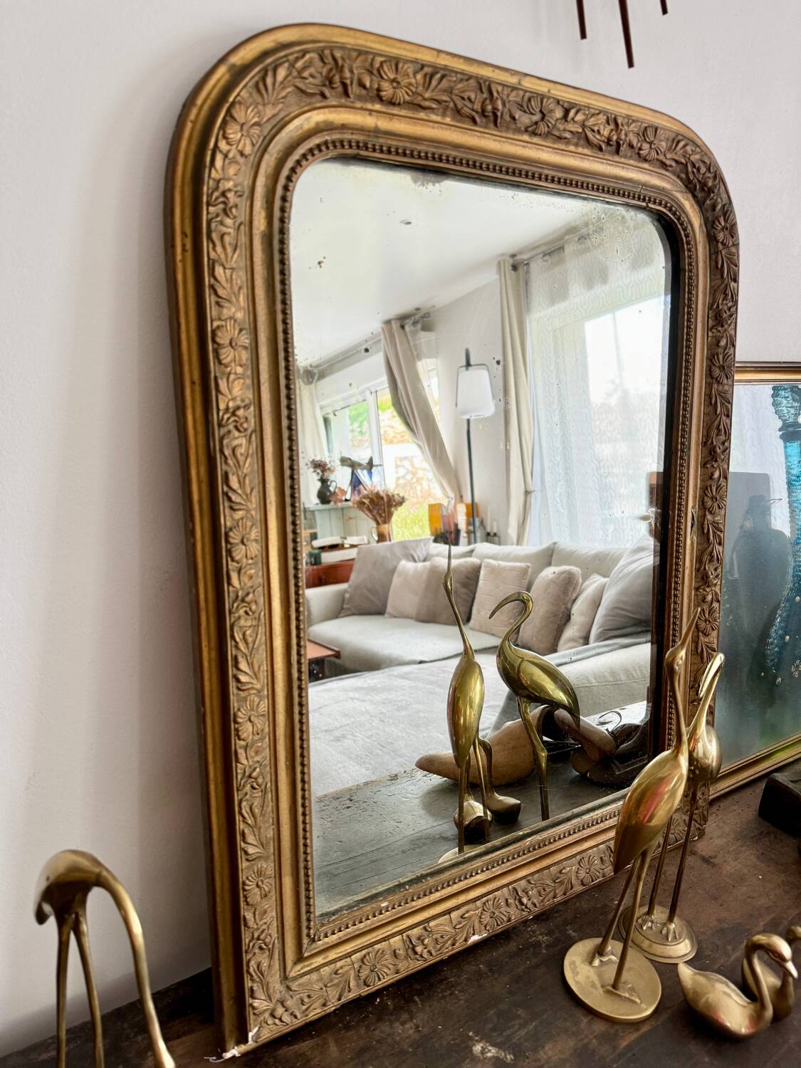 Antique Louis Philippe mirror 65 x 49cm