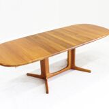 Vintage Glostrup Danish oval extendable dining table solid teak 1960s