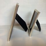 Pair of silver metal photo frames