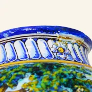 Large antique ceramic pot from Talavera, hand-painted.