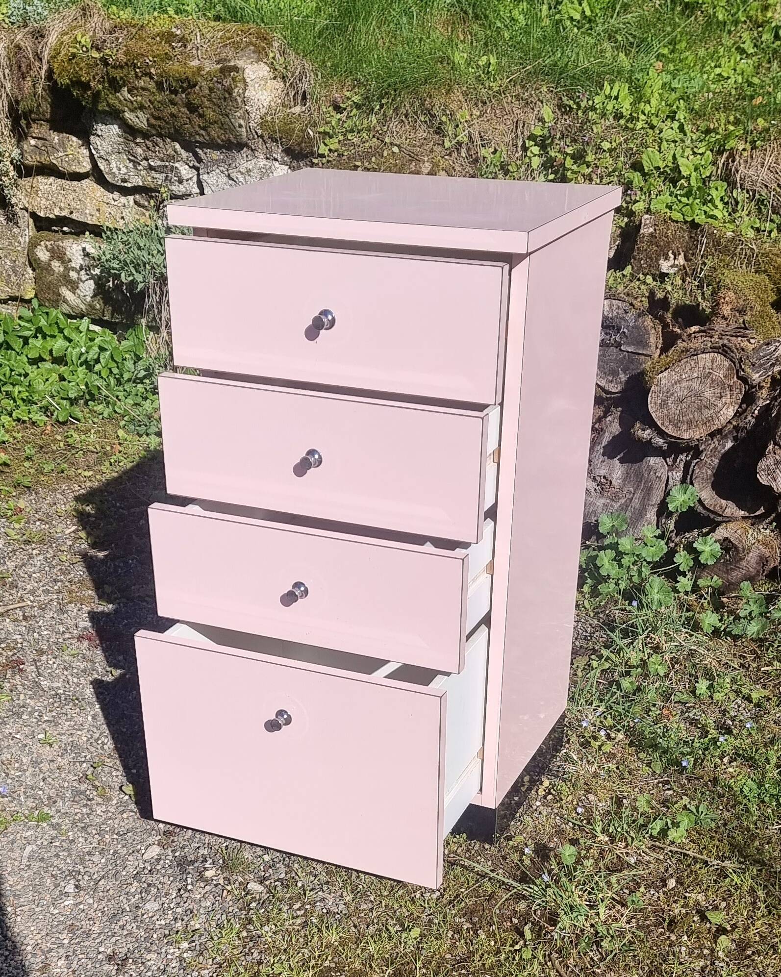 Vintage 1970s formica chest of drawers
