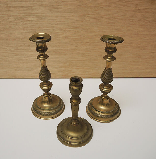 Set of 6 brass candlesticks