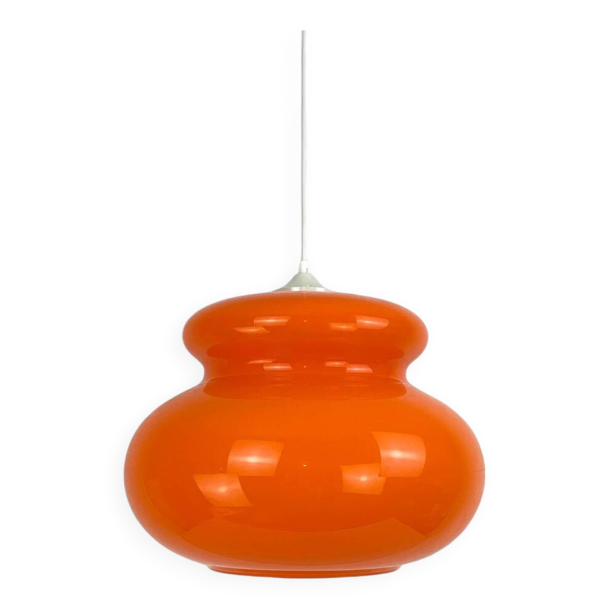Vintage Space Age Orange Glass Pendant Light