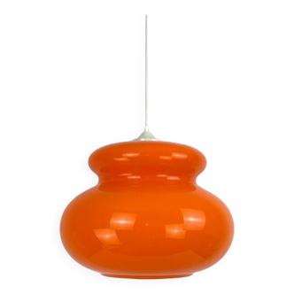 Vintage Space Age Orange Glass Pendant Light
