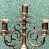 Paire de chandeliers en laiton, 4 feux