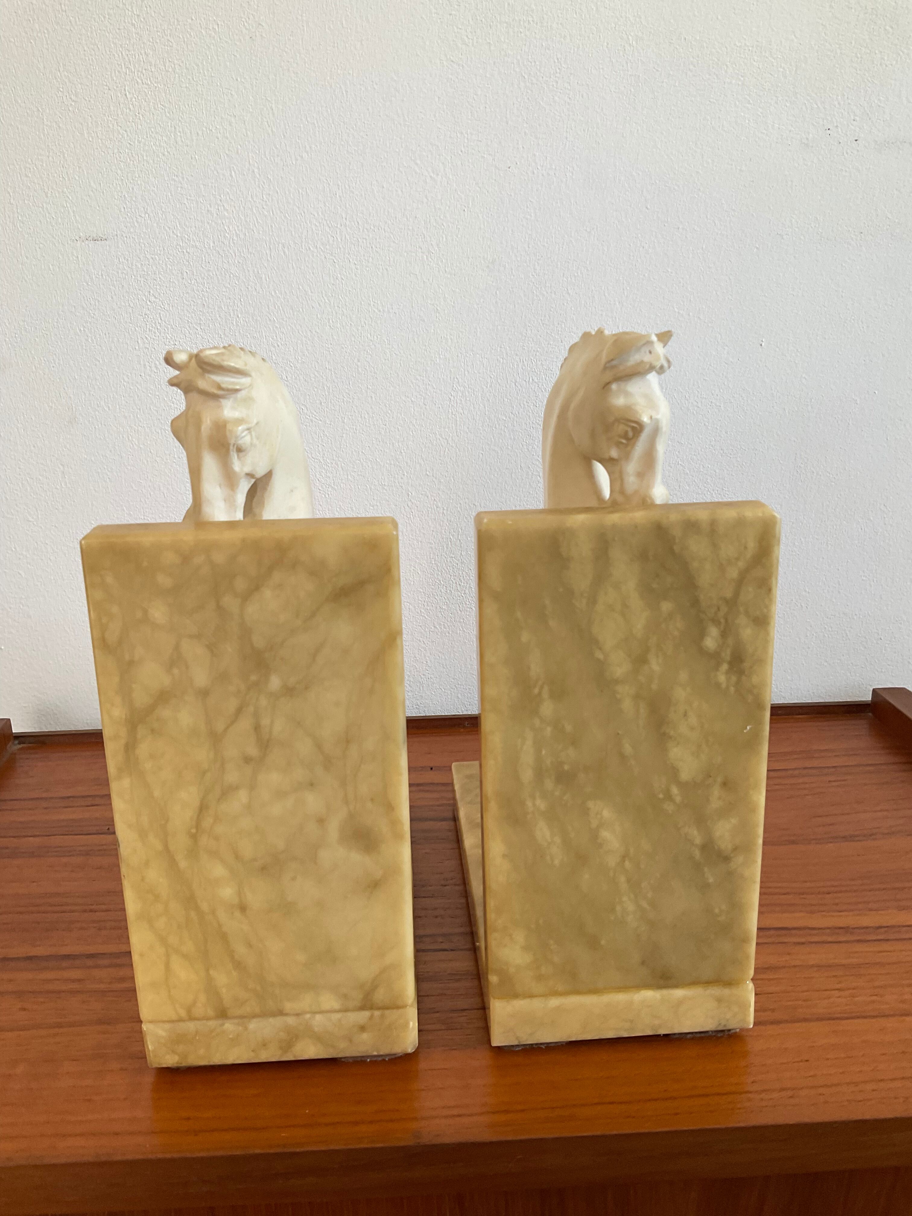 Pair of vintage marble bookends