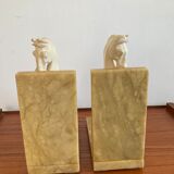 Pair of vintage marble bookends