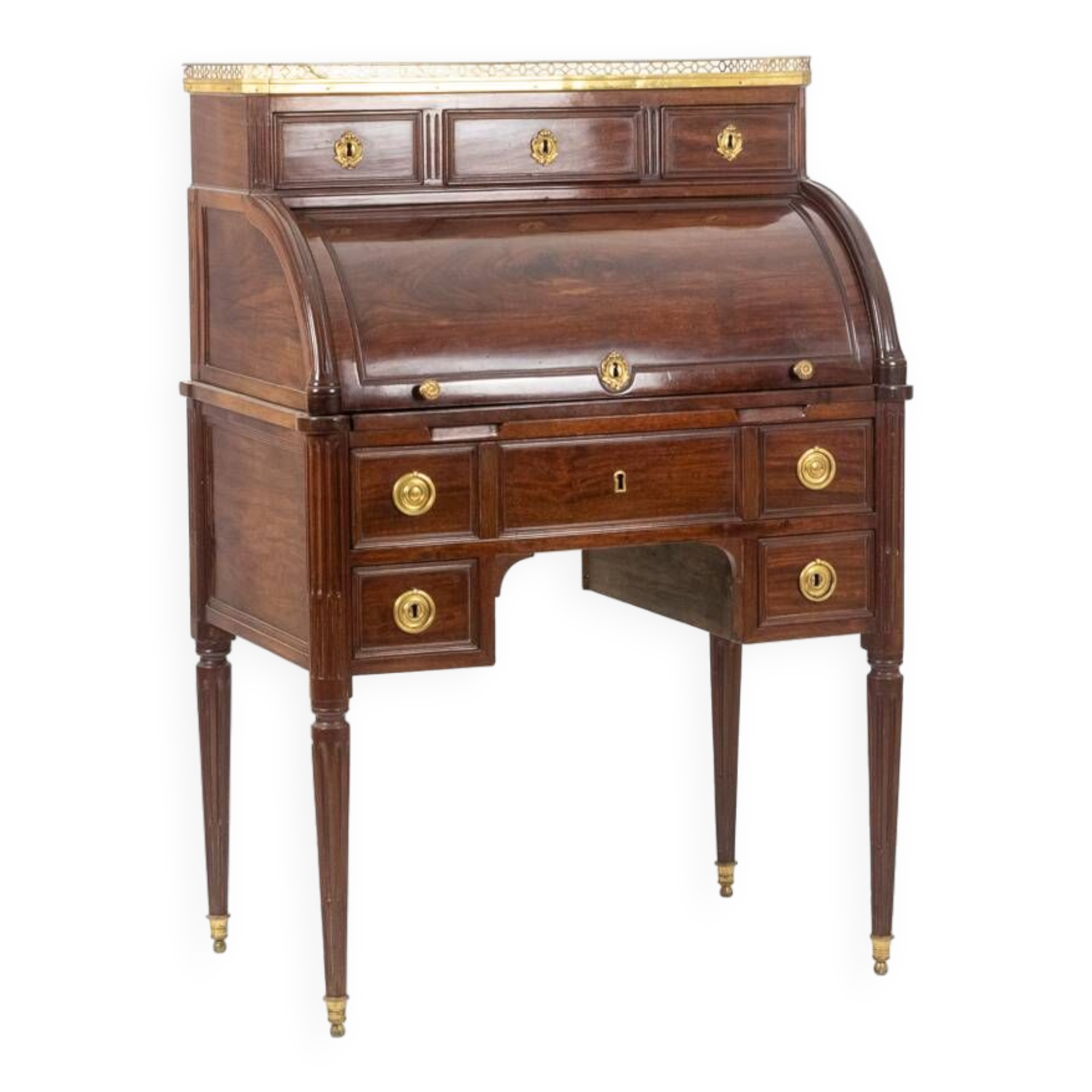 Desk – or secretary, cylinder, mahogany. Late 18th century period.
