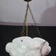 Great design extra large size Art Deco white alabaster chandelier, 1950s