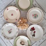 6 mismatched old dessert plates